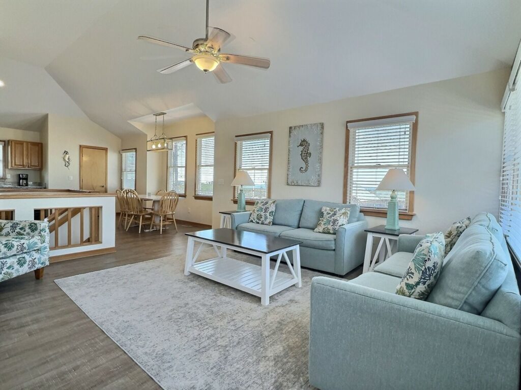 Living area in one of our Cape Hatteras rentals